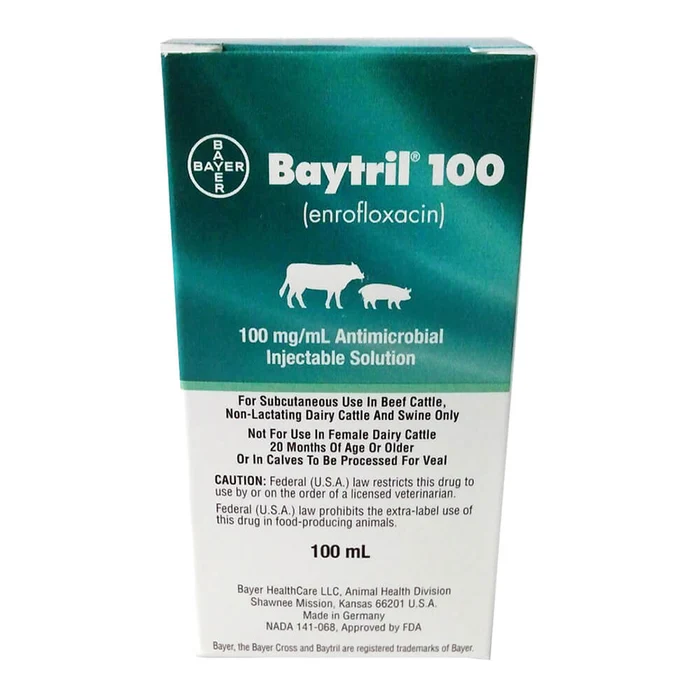Baytril 100 (Enrofloxacin) Injectable Solution